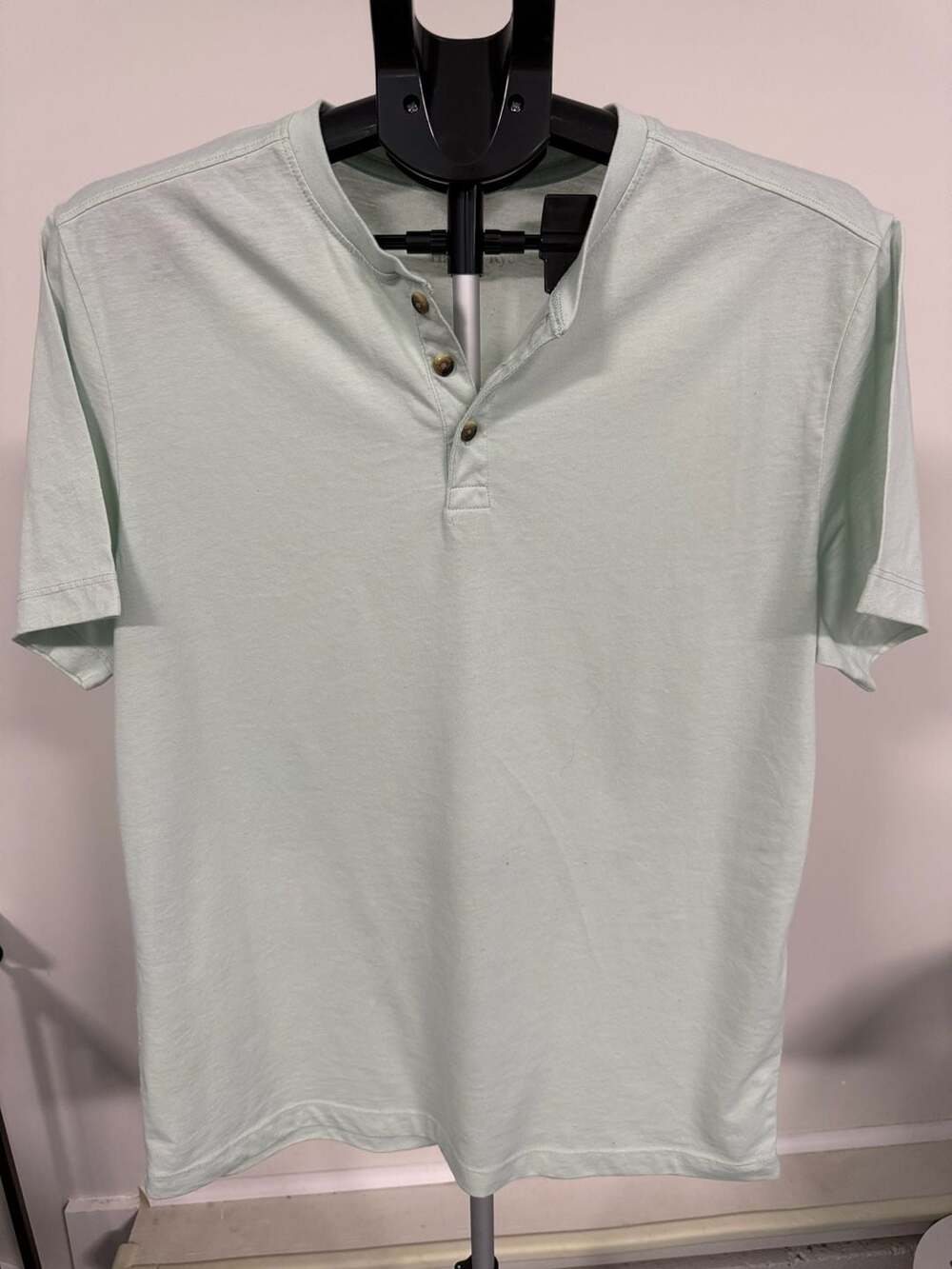 Hawker Rye Green Short Sleeve Henley Shirt Size L